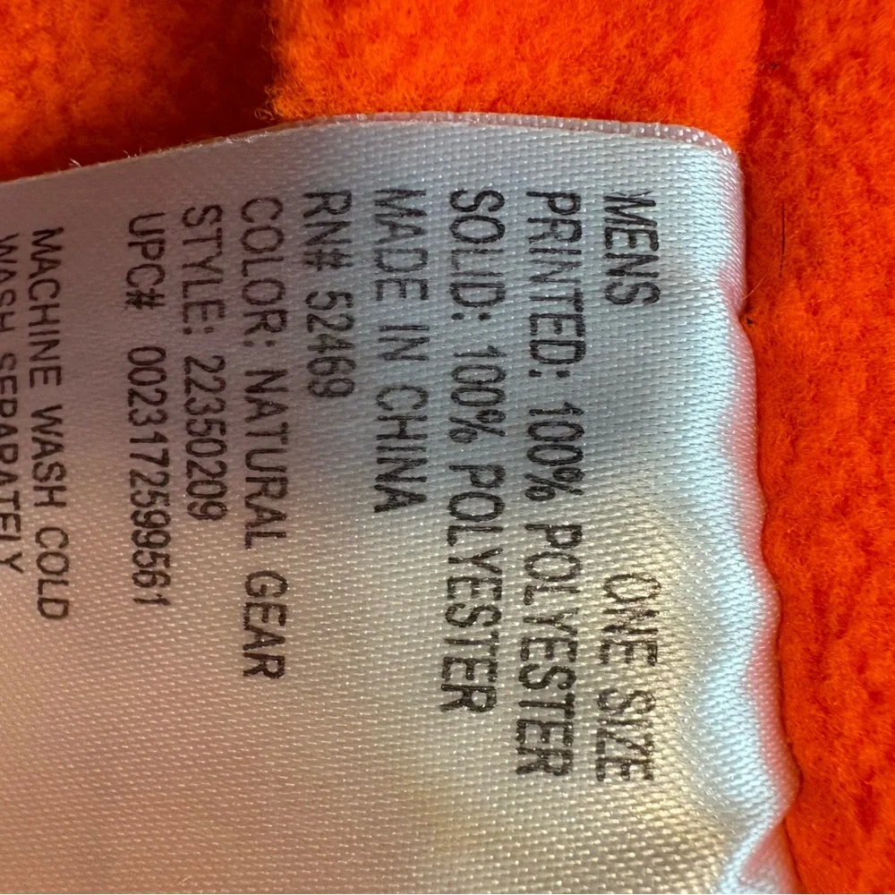 Remington adult fleece neck gaiter- camo gray and high-vis orange, NWOT - Picture 5 of 7